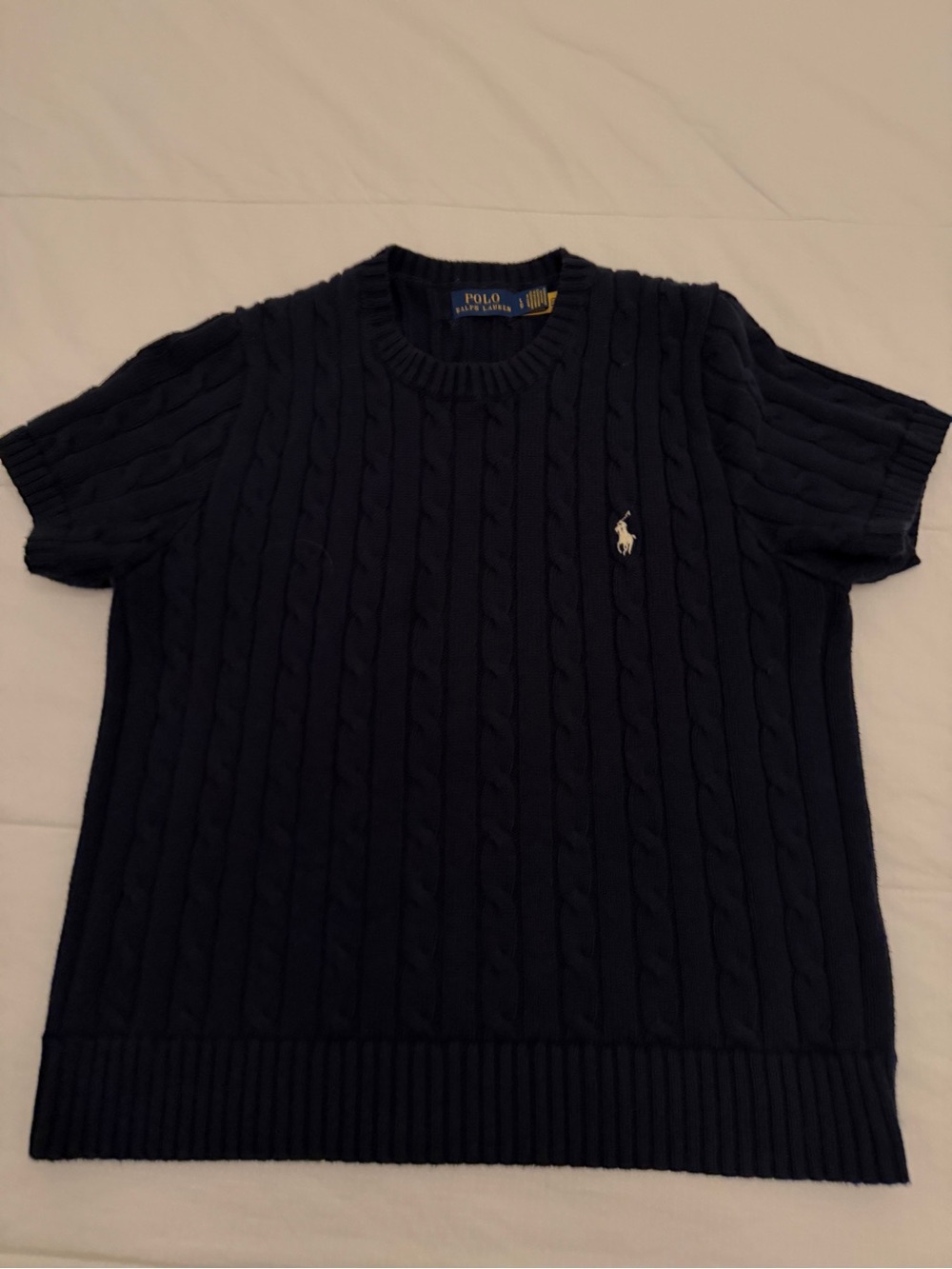 Polo by Ralph Lauren Navy Cable-Knit Crewneck Sweater